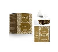 Té Desde 1836 Té Negro Vainilla en Pirámides | Trozos de té negro y vainilla | Bolsitas de té de vainilla | Té Negro Vainilla Sobres 15 Pirámides - 45 Gr.