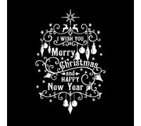 Te deseo una feliz navidad con letras Calcomanías de tallado fino 50.4x76cm Decoración artística Blanco