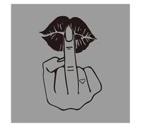 Te doy un beso y un dedo medio, pegatina creativa con personalidad for ventana de coche, parachoques, parabrisas, calcomanía decorativa, accesorios(Black,15x22.5cm)