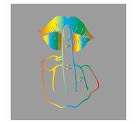 Te doy un beso y un dedo medio, pegatina creativa con personalidad for ventana de coche, parachoques, parabrisas, calcomanía decorativa, accesorios(Laser,15x22.5cm)