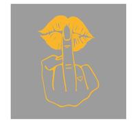 Te doy un beso y un dedo medio, pegatina creativa con personalidad for ventana de coche, parachoques, parabrisas, calcomanía decorativa, accesorios(Yellow,30x45cm)