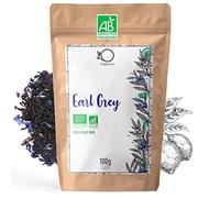 TE EARL GREY ECOLÓGICO 100G | Earl Grey Tea con Flores Azules, té a granel | Té Negro Ecológico, Aroma Natural de Bergamota, Flores de Aciano