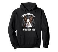 Te encontraré y te lameré - Amante de Boston Terrier Sudadera con Capucha