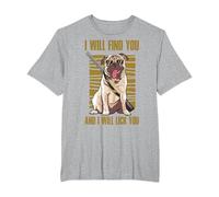 Te encontraré y te lameré Camiseta, Hombre Tallas Grandes, Gris Jaspeado, 5X Alto