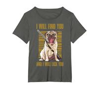 Te encontraré y te lameré Camiseta, Mujer Tallas Grandes, Asfalto, 2XL Grande