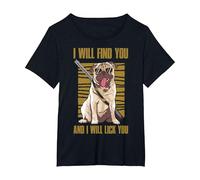 Te encontraré y te lameré Camiseta, Mujer Tallas Grandes, Negro, 5XL Grande