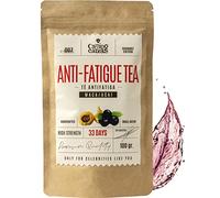 Té Energizante Anti Fatiga - Vigorizante Masculino & Femenino con Rooibos, Hibisco, Maca, Açai, Regaliz, Bayas de Goji, Frambuesa, Vainilla - infusión Sin Cafeína - Ingredientes Naturales 100g