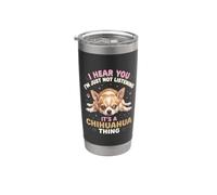 Te escucho que no estoy escuchando Chihuahua Vaso térmico de acero inoxidable de doble pared