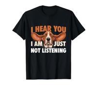 Te escucho, Simplemente no Estoy Escuchando - Basset Hound Dog Dad Camiseta gráfica económica, Hombre, Negro, XL