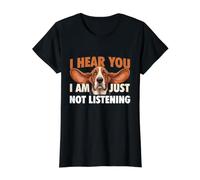 Te escucho, Simplemente no Estoy Escuchando - Basset Hound Dog Dad Camiseta gráfica económica, Mujer, Negro, S