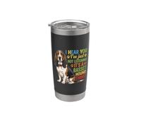 Te escucho simplemente no estoy escuchando Basset Hound Vaso térmico de acero inoxidable de doble pared