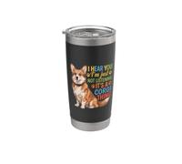 Te escucho simplemente no estoy escuchando Corgi Vaso térmico de acero inoxidable de doble pared