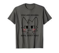 Te gusta besar chicos ¿no? Boykisser Negro Camiseta