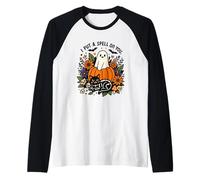 Te Hechizo, Ghost Pumpkin Cat Camiseta Manga Raglan