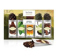 Té Hojas Sueltas World of Teas de UN SOLO USO de Tea Forte, Caja de Té Variado, 15 Bolsas de Un Solo Uso - Té Verde, Té de Hierbas, Té Negro, Té Chai