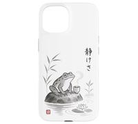 Té japonés Sumi-e Frog Art Zen Ink Wash Serenity Carcasa para iPhone 15