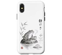 Té japonés Sumi-e Frog Art Zen Ink Wash Serenity Carcasa para iPhone X/XS