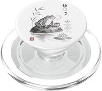 Té japonés Sumi-e Frog Art Zen Ink Wash Serenity PopSockets PopGrip para MagSafe