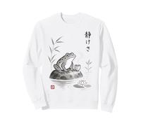Té japonés Sumi-e Frog Art Zen Ink Wash Serenity Sudadera