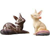 Té mascota de té de resina que cambia de color, juego de té Kungfu hecho a mano con zorro de la suerte, decoración Feng Shui para decoración de casa de té (A+B)