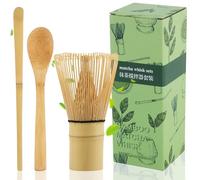 Te Matcha en Polvo y Batidora de Bambu, SilverChry Batidor Bambú Matcha, Accesorios, Cuchara Bambú, para Navidad, Año Nuevo, Acción de Gracias, Cumpleaños, Aniversarios