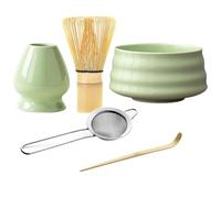 Te Matcha Kit, Matcha Set 5 Piezas con Chasen Bambu Matcha, Cuenco te matcha, Cucharas de Matcha, Ceremonia del Té Ideal para el Hogar
