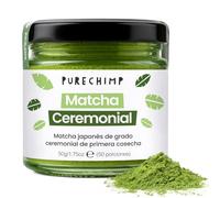 Té Matcha Verde en Polvo 50g de PureChimp | Grado Ceremonial De Japón | Sin Pesticidas | Tarro de Cristal Reciclable y Tapa de Aluminio