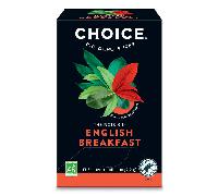 Té negro orgánico para el desayuno inglés Choice, 17 bolsitas