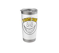 Te odio cara sonriente Vaso térmico de acero inoxidable de doble pared