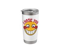 Te odio cara sonriente Vaso térmico de acero inoxidable de doble pared