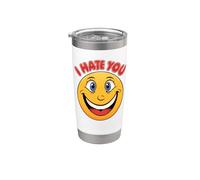 Te odio cara sonriente Vaso térmico de acero inoxidable de doble pared