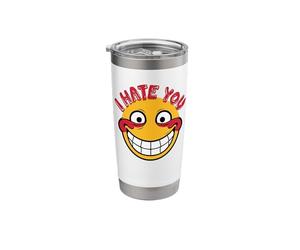 Te odio cara sonriente Vaso térmico de acero inoxidable de doble pared