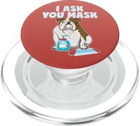 Te Pido máscara Lindo Bulldog con desinfectante y mascarilla PopSockets PopGrip para MagSafe