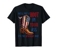 Te pondremos una bota en el culo Western Cowboy el 4 de julio Camiseta