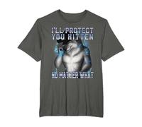 Te protegeré Gatito no Importa qué Meme de Hombre Lobo Encogido Camiseta