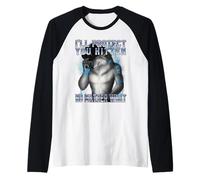 Te protegeré Gatito no Importa qué Meme de Hombre Lobo Encogido Camiseta Manga Raglan