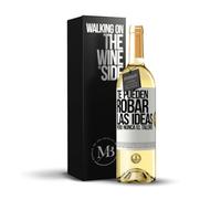 «Te pueden robar las ideas pero nunca el talento» Mensaje en una Botella. Vino Blanco Premium Verdejo Joven + Gift Box. Etiqueta Blanca PERSONALIZABLE