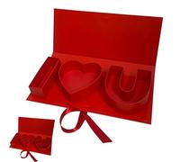 Te quiero Caja de regalo en forma de corazón Caja de San Valentín vacía para rellenar con cartas Decoración floral Rojo I Heart U Recuerdo Regalo para San Valentín Boda Día de la Madre Cumpleaños