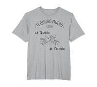 TE Quiero como LA Trucha AL TRUCHO Regalos Originales Hombre Camiseta, Hombre Tallas Grandes, Gris Jaspeado, 5X Alto