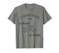 TE Quiero como LA Trucha AL TRUCHO Regalos Originales Hombre Camiseta, Hombre, Verde Militar Jaspeado, M