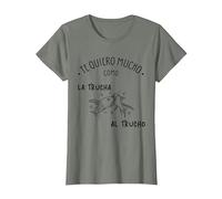 TE Quiero como LA Trucha AL TRUCHO Regalos Originales Hombre Camiseta, Mujer, Verde Militar Jaspeado, XXL