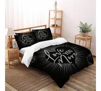 Te Quiero más Funda Nordica Algodon 3 Piezas 3D Impresa con Cremallera Y Funda De Almohada Double（200x200cm） Microfibra Ropa De Cama