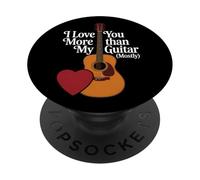 Te Quiero más Que a mi Guitarra - Valentine Guitar Player PopSockets PopGrip Adhesivo