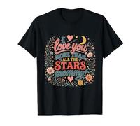 Te Quiero más Que a Todas Las Estrellas Mamá Mamá Día de la Madre Camiseta gráfica económica, Hombre, Negro, M