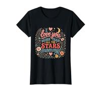 Te Quiero más Que a Todas Las Estrellas Mamá Mamá Día de la Madre Camiseta gráfica económica, Mujer, Negro, XL