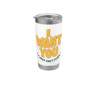 Te quiero Simplemente no puedo coquetear Gráfico de citas Groovy de los 70 Vaso térmico de acero inoxidable de doble pared
