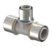 Te reducida PPSU S-Press, 50-50-50, casquillo de acero inoxidable, para tubería multicapa 16-50 milímetros de diámetro, color gris (referencia 1046400)