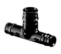 Te reducida Q&E PPSU 20x25x20, con roscas macho/hembra acorde a EN 10226-1, posibilita realizar una instalación higiénica completamente en plástico, color negro (referencia 1008711)