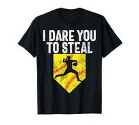 Te reto a robar Softbol Catcher Game Day Vibes Softbol Camiseta