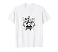 Te sientas en un Trono de mentiras - Corona gótica Camiseta, Hombre, Blanco, 5XL